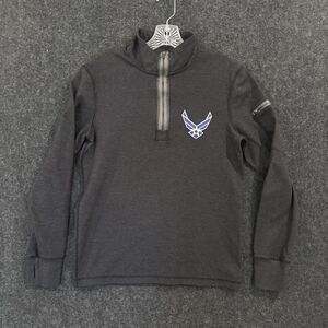 Air Force Pullover Men's Small Gray Quarter Zip Sweatshirt Landway City Luxe